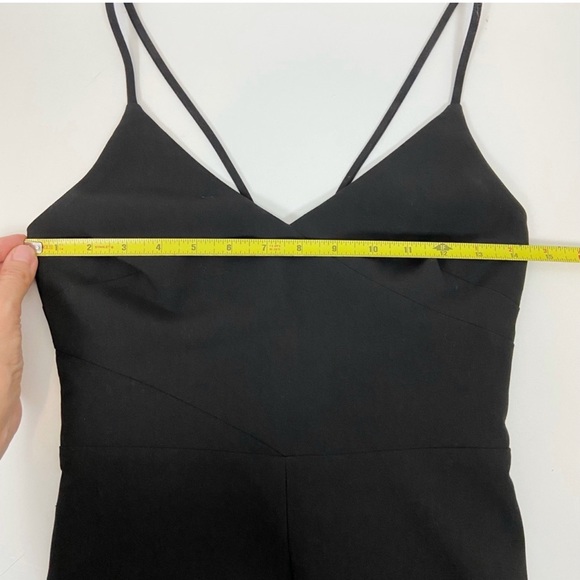 Likely BROOKLYN DRESS black midi size 0 bodycon zipper front slit - Picture 4 of 8